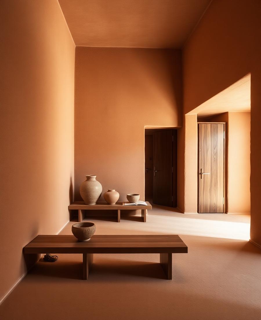 Recepción de Nina Spa en tonos arena y terracota